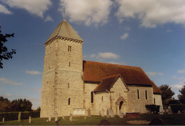 Церковь св. Андрея в Бишопстоне, Восточный Суссекс, где, по одной из версий, хранились мощи св. Левинны