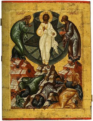 Преображение из праздничного чина иконостаса Успенского собора Кирилло-Белозерского монастыря (ок. 1497 г.)