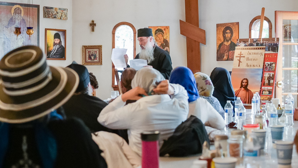 Archpriest Paul Volmensky presents his call for a canonization committee to be formed to work towards the formal glorification of Fr. Seraphim.