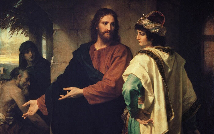 Иисус Христос и богатый молодой юноша. Художник: Генрих Гофман