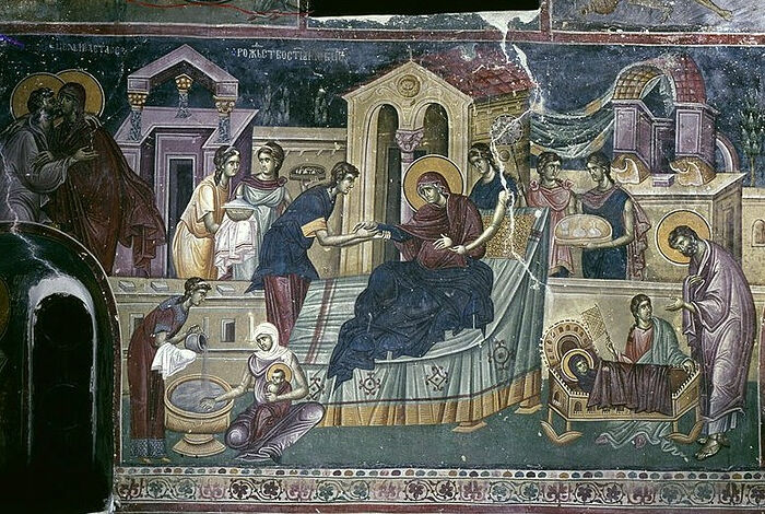 Фреска церкви святых Иоакима и Анны в монастыре Студеница. 1304 г., Сербия