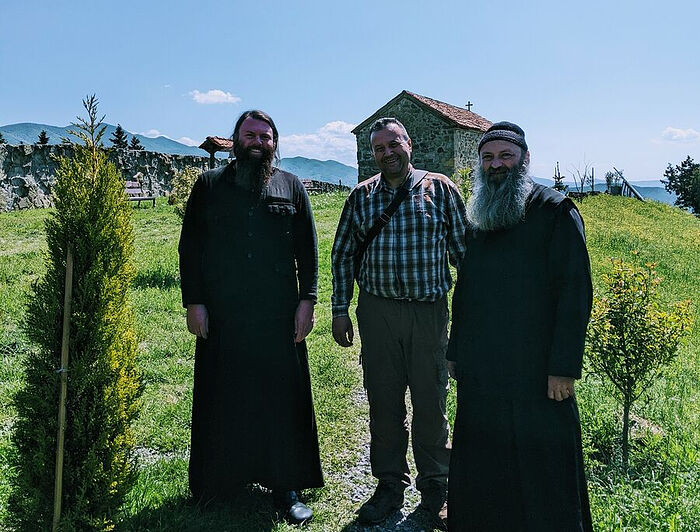 Fr. Sergei and Ivo at the St. Demetrios Monastery