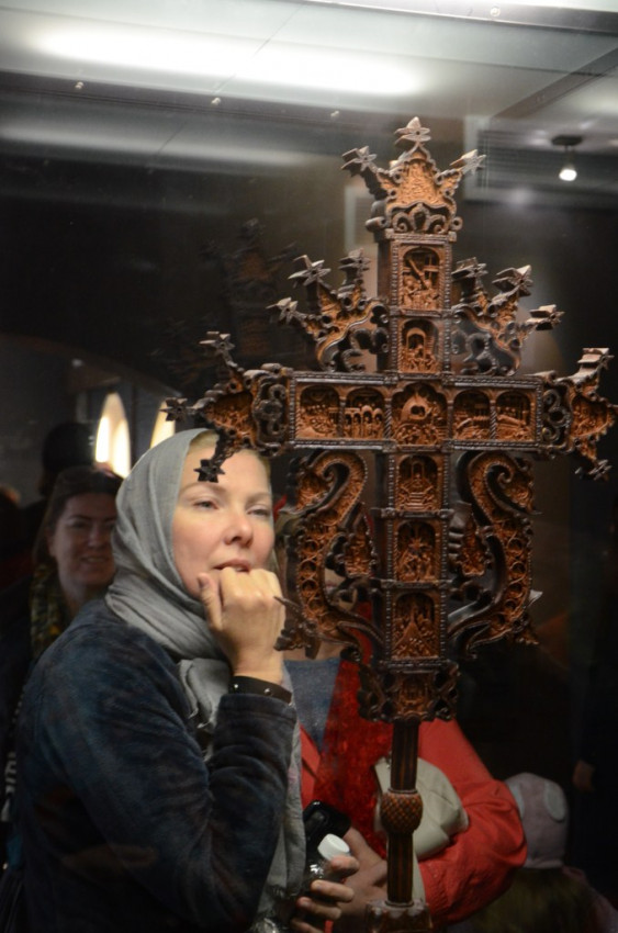 In the Church-historical museum of Rila Monastery. The cross of St. Raphael (early 9th century)