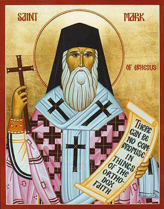 St. Mark of Ephesus, who as the Icon shows, famously said “There can be no compromise in matters of the Orthodox Faith.”
