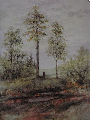 Abbot Ippolit. Landscape. Watercolor, gouache, ink
