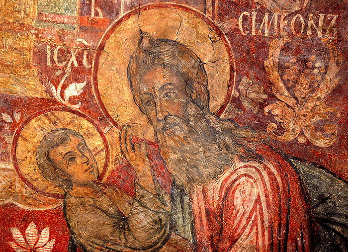 Η Υπαπαντή του Κυρίου. Απόσπασμα τοιχογραφίας από την Ιερά Μονή της Υπαπαντής (Σρέτενσκιϊ)