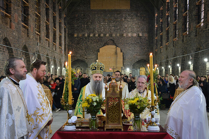 Patriarch Porfirije celebrates first Liturgy at fire-damaged NYC cathedral in 7 years