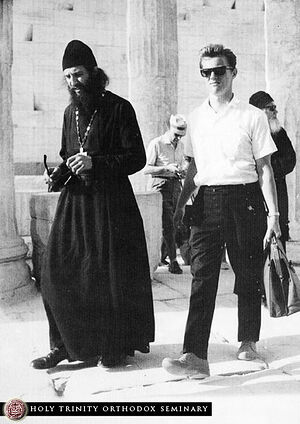 Иеромонах Лавр (Шкурла) и Виктор Лохматов. Греция, 1964 г.