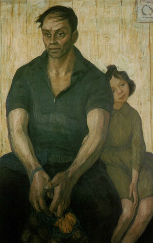 Отец и дочь, Художник: Борис Неменский, 1963 г.