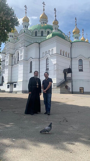 Bishop Theodosius with his brother at the Kiev Caves Lavra