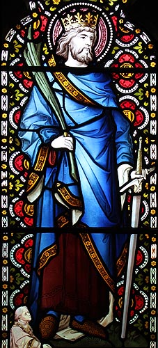 Витраж с изображением св. Алькмунда (источник - сайт 'Early British Kingdoms')