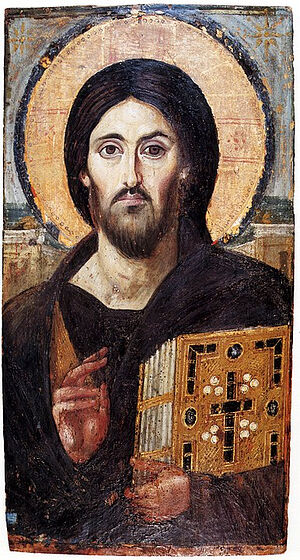 Icône du Christ le Pantocrator. Sixième siècle