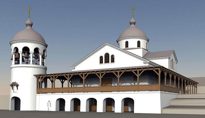 The plan for the new church at Holy Cross Monastery. Photo: holycross.org