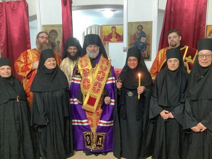 The Nuns of St. Mary Monastery with Abp. Daniel. Photo: stmaryofegyptoca.org