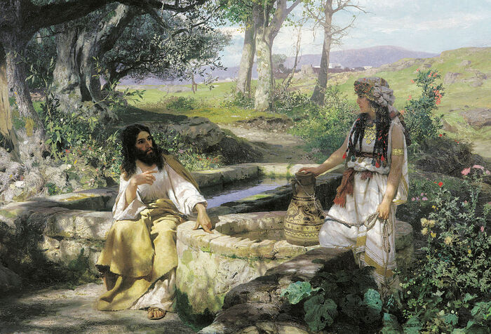 Christ and the Samaritan Woman. Painting by Henryk Semiradsky