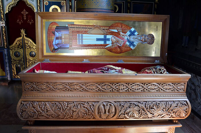 Рака с мощами свт. Николая Сербского в монастыре Лелич. Фото:иером. Игнатий (Шестаков)