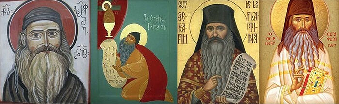 Georgian, Serbian, Romanian, and Greek icons of Fr. Seraphim