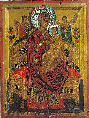 Икона Божией Матери «Всецарица», находящаяся в афонском монастыре Ватопед