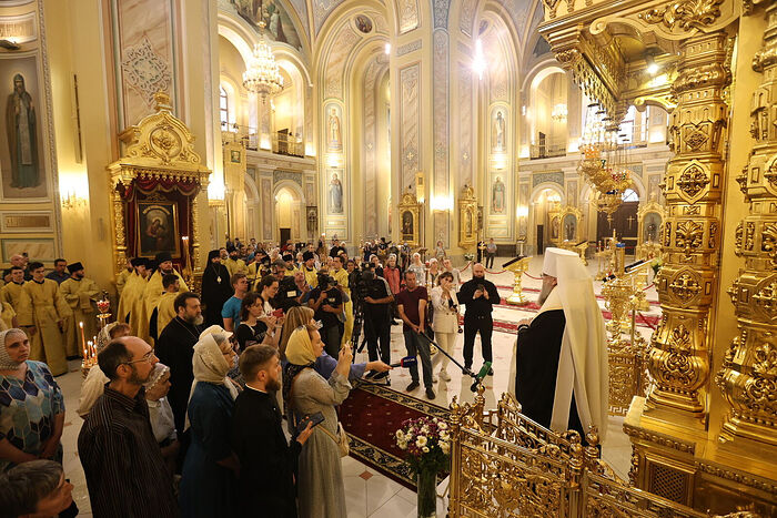 Всенощное бдение в Кафедральном соборе Рождества Пресвятой Богородицы города Ростова-на-Дону 24 июня 2023 года