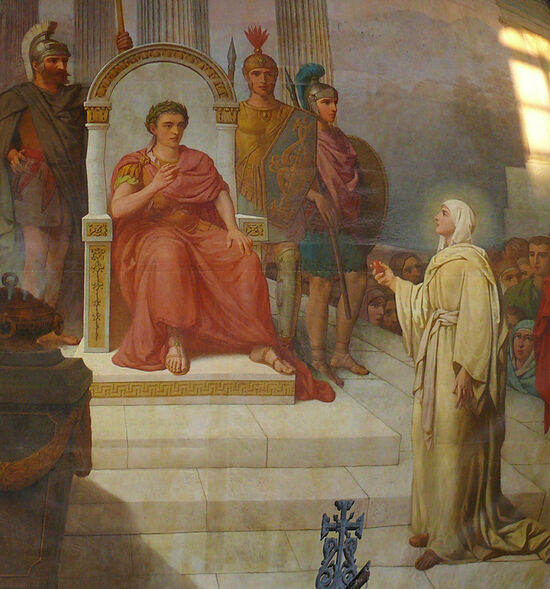 Τμήμα τοιχογραφίας «Η Μαρία Μαγδαληνή και ο αυτοκράτορας Τιβέριος»