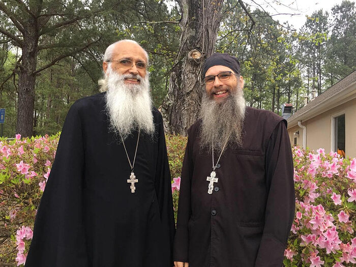 Fr. Gregorio and Fr. Daniel at the skete in Atlanta