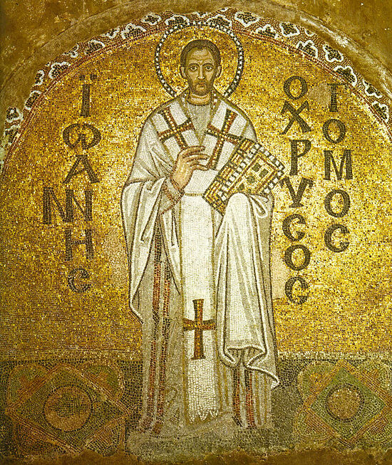 Св. Иоанн Златоуст Мозаика Собора Софии Константинопольской, X в.