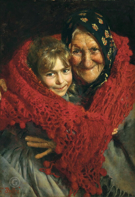 Бабушка и внучка. Художник: Гаэтано Беллеи