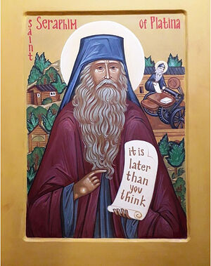 Hand-painted icon of Fr. Seraphim. Photo: inspireuplift.com