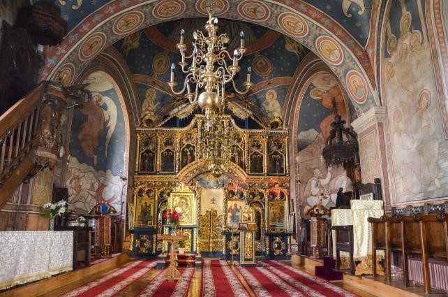 Interior of Durau Monastery, with the Bishop’s throne on the right
