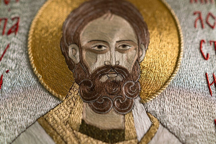 St. Paulinus the Merciful, fragment of a banner. Photo: psgp.ru