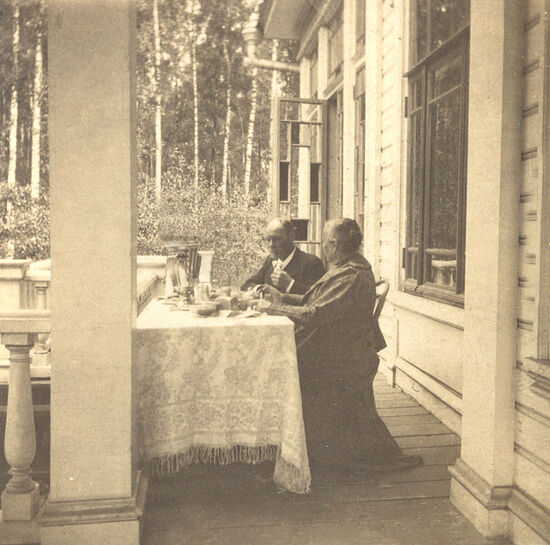 ​Tea time at the dacha. Nikolai Grigorievich and Anna Theophanovna