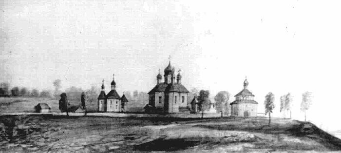 Старинное изображение Кутеинского монастыря