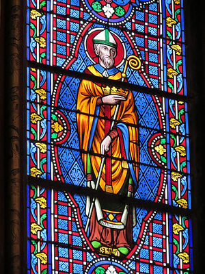 St. Hugh in stained glass in Notre-Dame de Bonsecours