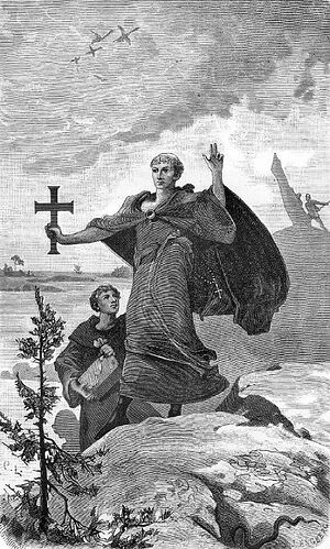 Свт. Ансгарий проповедует Евангелие вместе с монахом Витмаром