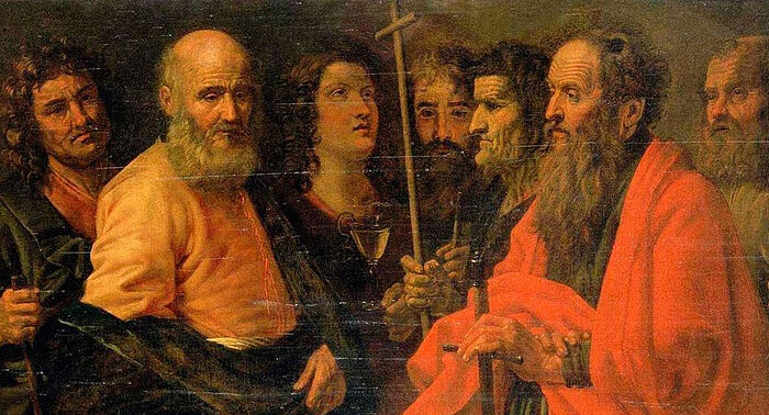 Τζουζέππε Βερμίλιο (;), αρχές 1580 – 1675 (;). Οι απόστολοι Ιακώβ ο Μικρός, Πέτρος, Παύλος, Ιωάννης, Θωμάς… 