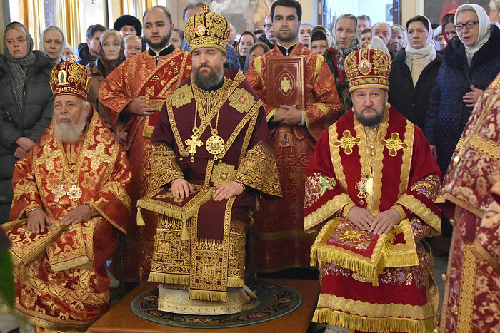 L to R: Met. Niphon (Antiochian), Met. Gregory (Russian), Bp. Anthony (Serbian). Photo: mospat.ru
