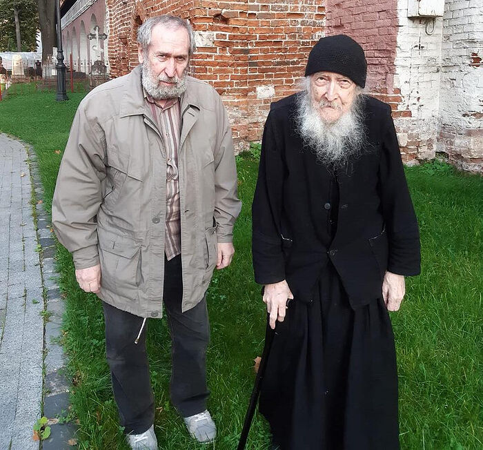 Самуил с крестным отцом, иеросхимонахом Валентином (Гуревичем), духовником Донского монастыря