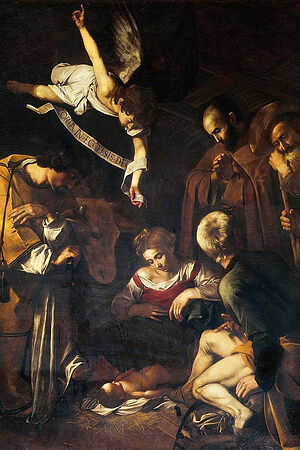 Caravaggio. Nativity with St. Francis and St. Lawrence. Photo: Wikipedia