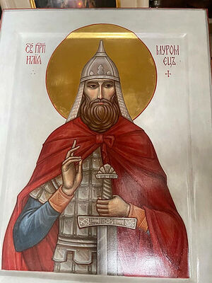 Икона преподобного Илии Муромца, написанная по благословению отца Леонида