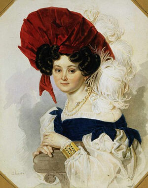 Countess Anna Alexeyevna Orlova-Chesmenskaya. Watercolor. P.F. Sokolov, 1830s