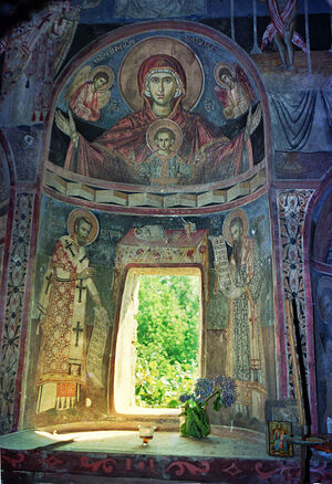 В келии первомученика архидиакона Стефана на Афоне сохранились старинные фрески