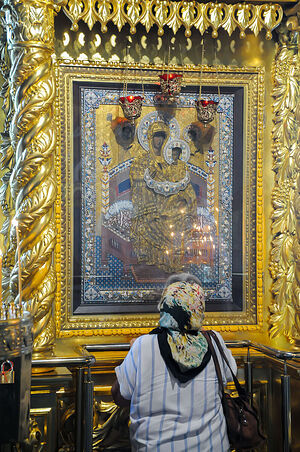 Чудотворная икона «Всецарица» в Новоспасском монастыре г. Москвы