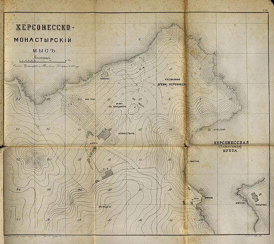 Карта мыса Херсонес 1875 года
