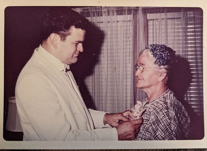 John’s father, Osip, with grandmother Pelagia