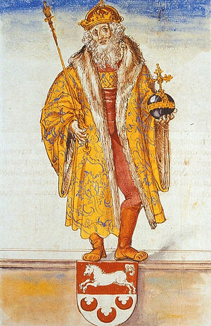 Оттон I в «Хронике саксов и Тюрингов» (ок. 1530/1535), Веймар, изображение работы Лукаса Кранаха Старшего
