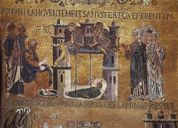Healing the paralytic. Italy. Venice. St. Mark's Cathedral. XIV century. Photo: foma.ru
