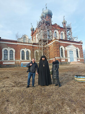 At the Archangel Michael Church. With Fr. Theodosy, the church rector, standing in the middle