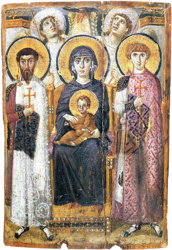 Богородица с вмчч. Феодором и Георгием. Синай кон. VI – нач. VII в.
